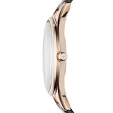  Shop Authentic Emporio Armani Aurora Mother Of Pearl Black Dial Black Leather Strap Watch For Women - AR11056 - Luxxuri