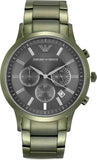  Shop Authentic Emporio Armani Renato Chronograph Quartz Grey Dial Green Steel Strap  Watch For Men - AR11117 - Luxxuri