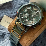  Shop Authentic Emporio Armani Renato Chronograph Quartz Grey Dial Green Steel Strap  Watch For Men - AR11117 - Luxxuri