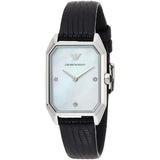  Shop Authentic Emporio Armani Gioia Analog Mother of Pearl Dial Black Leather Strap Watch For Women - AR11148 - Luxxuri