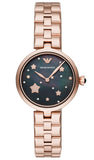  Shop Authentic Emporio Armani Arianna Black Dial Rose Gold Stainless Steel Watch For Women - AR11197 - Luxxuri