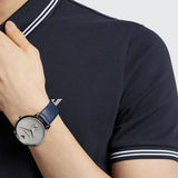  Shop Authentic Emporio Armani Modern Slim Analog Silver Dial Blue Leather Strap Watch For Men - AR11214 - Luxxuri
