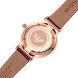  Shop Authentic Emporio Armani Gianni T-Bar Analog Mother of Pearl Dial Red Leather Strap Watch For Women - AR11322 - Luxxuri