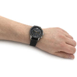  Shop Authentic Emporio Armani Mario Chronograph Black Dial Black Leather Strap Watch For Men - AR11325 - Luxxuri
