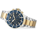  Shop Authentic Emporio Armani Mario Chronograph Blue Dial Two Tone Steel Strap Watch For Men - AR11362 - Luxxuri