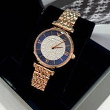  Shop Authentic Emporio Armani Gianni T-Bar Quartz Crystals Black Dial Gold Steel Strap Watch For Women - AR11423 - Luxxuri