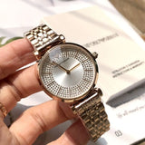  Shop Authentic Emporio Armani Gianni T-Bar Crystals Silver Dial Rose Gold Steel Strap Watch For Women - AR11446 - Luxxuri