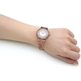  Shop Authentic Emporio Armani Gianni T-Bar Crystals Silver Dial Rose Gold Steel Strap Watch For Women - AR11446 - Luxxuri