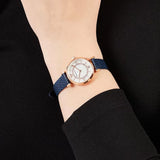  Shop Authentic Emporio Armani Gianni T-Bar Analog Mother of Pearl Dial Blue Leather Strap Watch For Women - AR11468 - Luxxuri