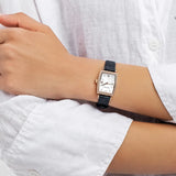  Shop Authentic Emporio Armani Gianni T Bar Crystals Silver Dial Blue Leather Strap Watch For Women - AR11469 - Luxxuri