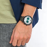  Shop Authentic Emporio Armani Mario Chronograph White Dial Black Steel Strap Watch For Men - AR11471 - Luxxuri