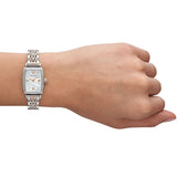  Shop Authentic Emporio Armani Gianni T Bar White Mother Of Pearl Dial Two Tone Steel Strap Watch For Women - AR11519 - Luxxuri