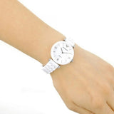  Shop Authentic Emporio Armani Giannti T Bar Quartz Mother of Pearl Dial White Steel Strap Watch For Women - AR1485 - Luxxuri