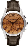  Shop Authentic Emporio Armani Valente Chronograph Amber Dial Brown Leather Strap Watch For Men - AR1634 - Luxxuri