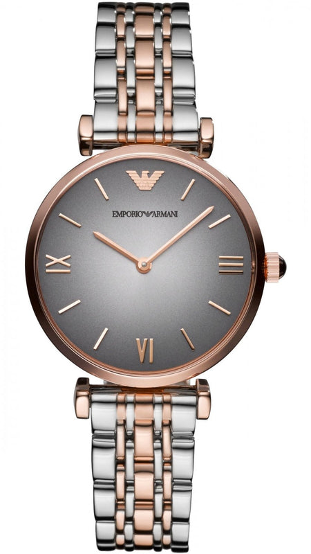  Shop Authentic Emporio Armani Gianni T Bar Grey Dial Two Tone Stainless Steel Watch For Women - AR1725 - Luxxuri