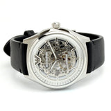  Shop Authentic Emporio Armani Meccanico White Skeleton Dial Black Leather Strap Watch For Men - AR60003 - Luxxuri