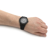  Shop Authentic Emporio Armani Meccanico Automatic Black Dial Black Leather Strap Watch For Men - AR60042 - Luxxuri
