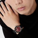 Shop Authentic Emporio Armani Meccanico Automatic Red Dial Black Silicon Strap Watch For Men - AR60070 - Luxxuri