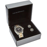  Shop Authentic Emporio Armani Quartz Black Dial Two Tone Steel Strap Watch For Men - AR80017 - Luxxuri