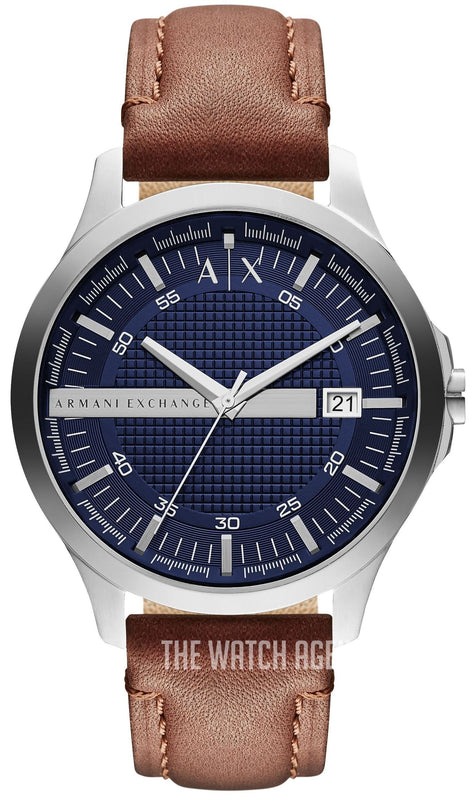  Shop Authentic Armani Exchange Hampton Chronograph Blue Dial Brown Leather Strap Watch For Men - AX2133 - Luxxuri