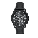  Shop Authentic Armani Exchange Banks Chronograph Black Dial Black Leather Strap Watch For Men - AX1724 - Luxxuri