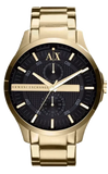  Shop Authentic Armani Exchange Hampton Chronograph Black Dial Gold Steel Strap Watch For Men - AX2122 - Luxxuri