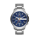  Shop Authentic Armani Exchange Hampton Chronograph Blue Dial Silver Steel Strap Watch For Men - AX2155 - Luxxuri