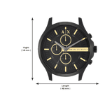  Shop Authentic Armani Exchange Hampton Chronograph Black Dial Black Steel Strap Watch For Men - AX2164 - Luxxuri