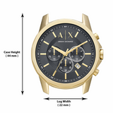  Shop Authentic Armani Exchange Outerbanks Chronograph Black Dial Black Leather Strap Watch For Men - AX7133 - Luxxuri