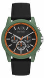  Shop Authentic Armani Exchange Outerbanks Chronograph Black Dial Black Silicone Strap Watch For Men - AX1348 - Luxxuri