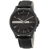 Shop Authentic Armani Exchange Hampton Chronograph Black Dial Black Leather Strap Watch For Men - AX2400 - Luxxuri