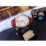  Shop Authentic Versace Audrey Quartz Silver Dial Red Leather Strap Watch for Women - VELR00219 - Luxxuri