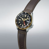  Shop Authentic Seiko 5 Sports SKX GMT Automatic Mocha Black Dial Brown Leather Strap Watch For Men - SSK036K1 - Luxxuri