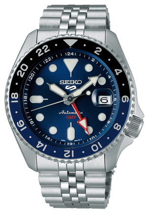  Shop Authentic Seiko 5 Sports GMT SKX Automatic Blueberry Dial Silver Steel Strap Watch For Men - SSK003K1 - Luxxuri