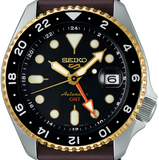  Shop Authentic Seiko 5 Sports SKX GMT Automatic Mocha Black Dial Brown Leather Strap Watch For Men - SSK036K1 - Luxxuri