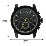  Shop Authentic Armani Exchange Outerbanks Chronograph Black Dial Black Silicone Strap Watch For Men - AX1343 - Luxxuri