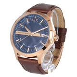  Shop Authentic Armani Exchange Hampton Chronograph Blue Dial Brown Leather Strap Watch For Men - AX2172 - Luxxuri