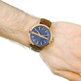  Shop Authentic Armani Exchange Hampton Chronograph Blue Dial Brown Leather Strap Watch For Men - AX2172 - Luxxuri