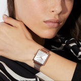  Shop Authentic Armani Exchange Lola Quartz Silver Dial Rose Gold Mesh Strap Watch For Women - AX5802 - Luxxuri