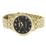 Coach Delancey Black Dial Gold Steel Strap Watch for Women - 14502813
