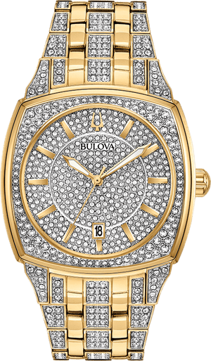 Shop Authentic Bulova Phantom Crystal Silver Dial Two Tone Steel Strap Watch for Men - 98B323 - Luxxuri