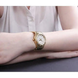  Shop Authentic Guess Siren Diamonds Silver Dial Gold Steel Strap Watch for Women - W0442L2 - Luxxuri