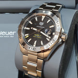  Shop Authentic Tag Heuer Aquaracer Automatic Black Dial Silver Steel Strap Watch for Men - WAY2010.BA0927 - Luxxuri