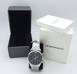  Shop Authentic Emporio Armani Chronograph Black Dial Silver Steel Strap Watch For Men - AR11017 - Luxxuri