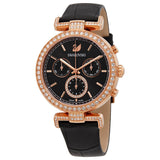  Shop Authentic Swarovski Era Journey Chronograph Black Dial Black Leather Strap Watch for Women - 5295320 - Luxxuri