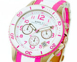  Shop Authentic Marc Jacobs Rock Chronograph White Dial Two Tone Silicone Strap Watch for Women - MBM2593 - Luxxuri