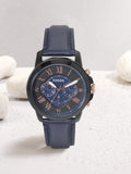  Shop Authentic Fossil Grant Chronograph Black Dial Blue Leather Strap Watch for Men - FS5061 - Luxxuri