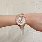  Shop Authentic Michael Kors Tibby Chronograph Crystals Rose Gold Dial Rose Gold Steel Strap Watch For Women - MK6826 - Luxxuri