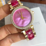  Shop Authentic Michael Kors Parker Pink Mother of Pearl Dial Two Tone Steel Strap Watch for Women - MK6490 - Luxxuri