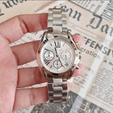  Shop Authentic Michael Kors Bradshaw  Chronograph Silver Dial Silver Steel Strap Watch for Women - MK6174 - Luxxuri